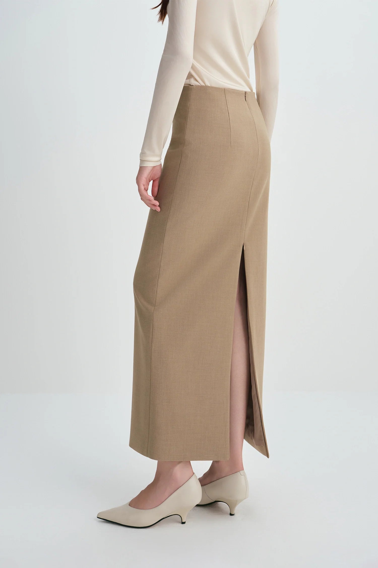 Desy Zip Slit Pencil Skirt