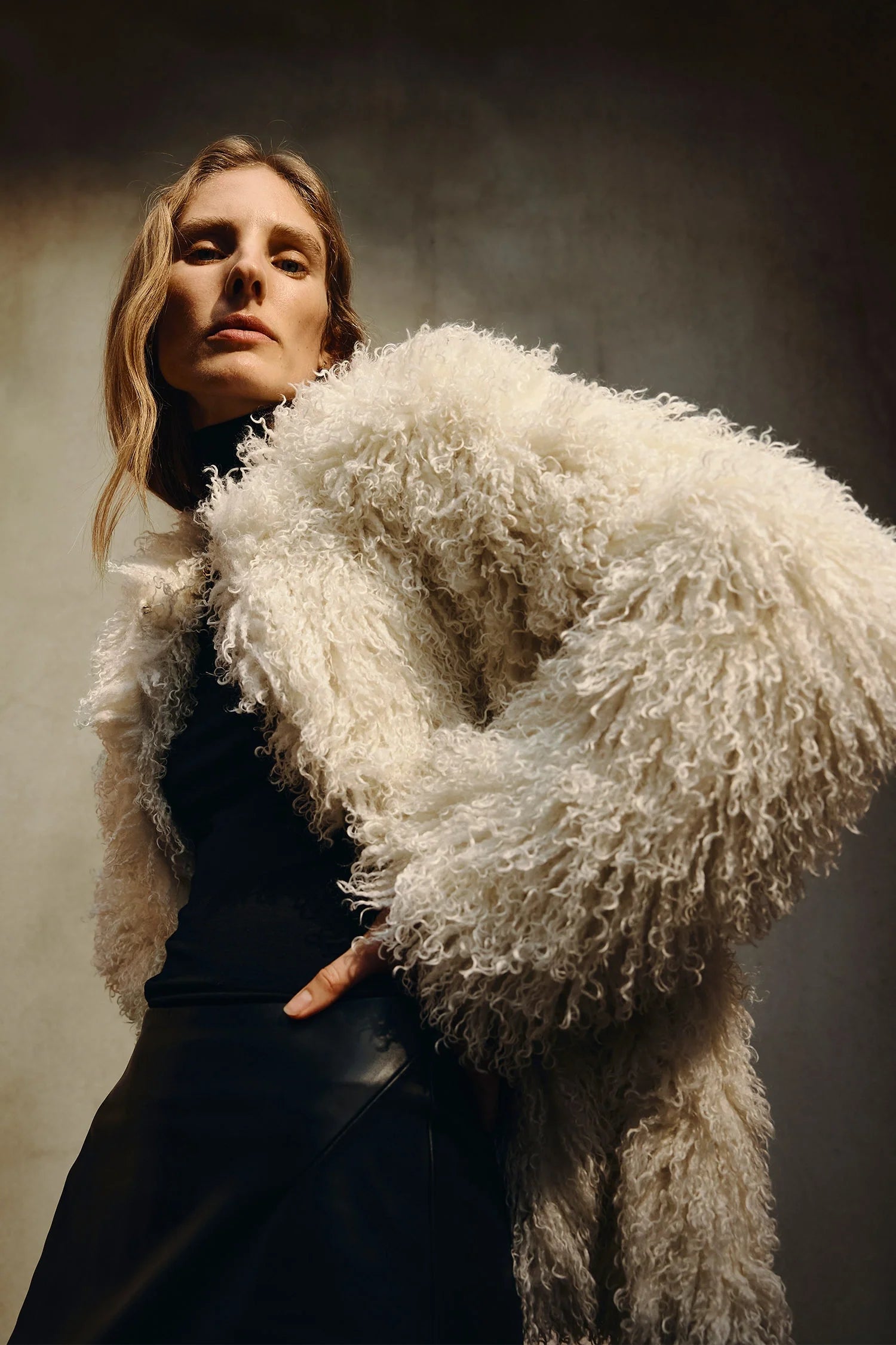 Roddie Curly Faux Fur Jacket