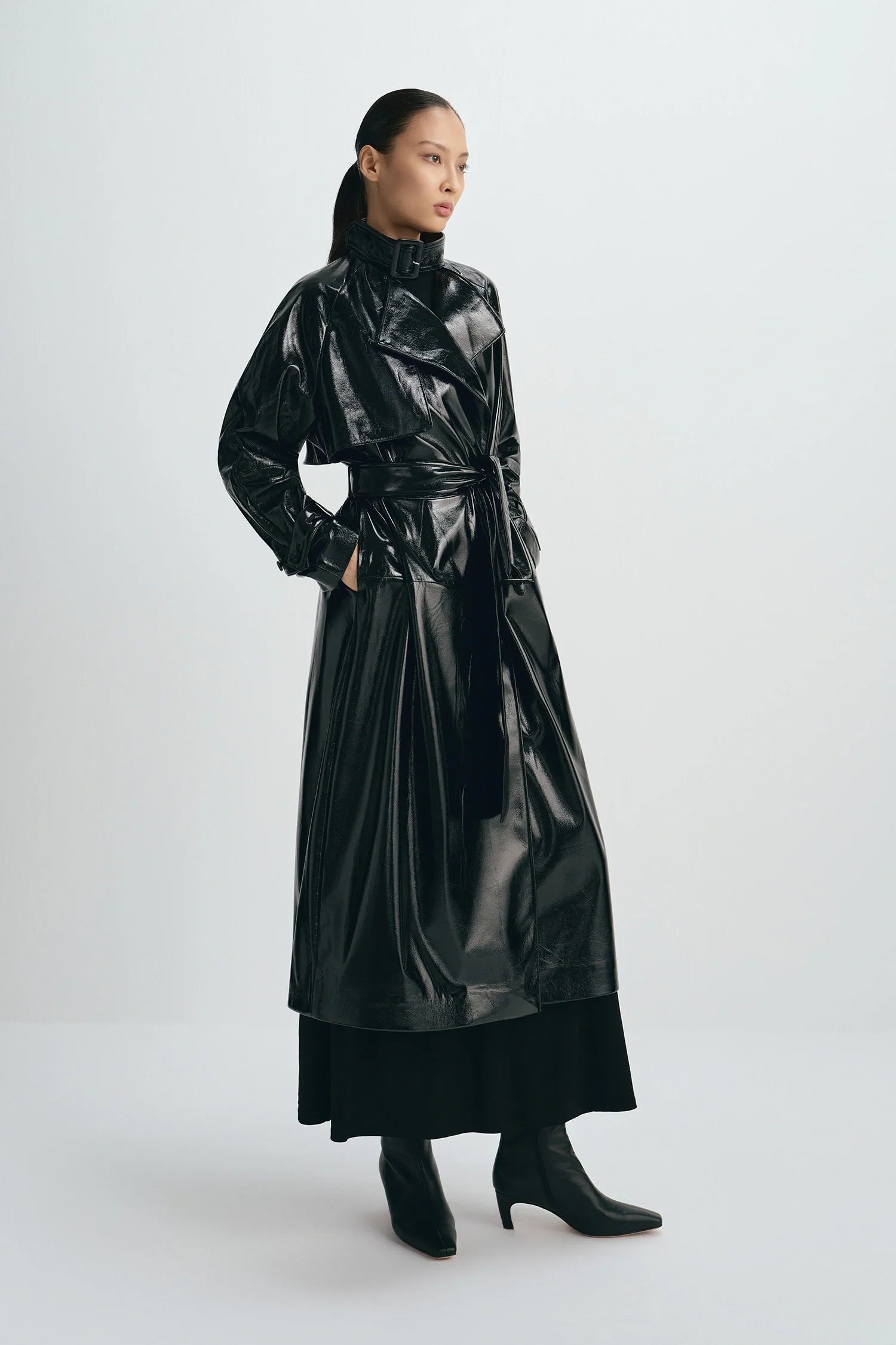 Hyde Shiny Pu Trench Coat