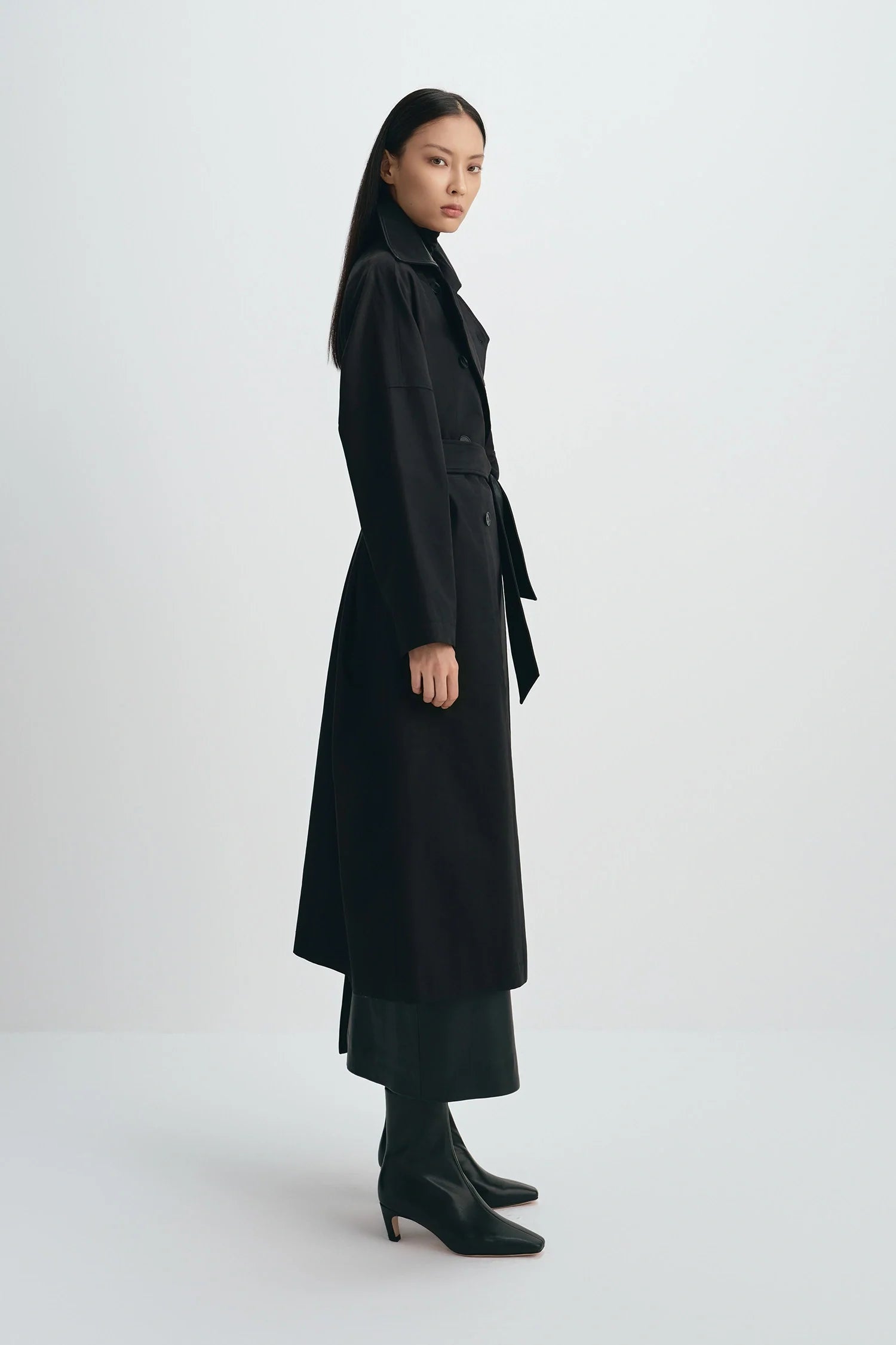Easton Leather Collar Trench Coat