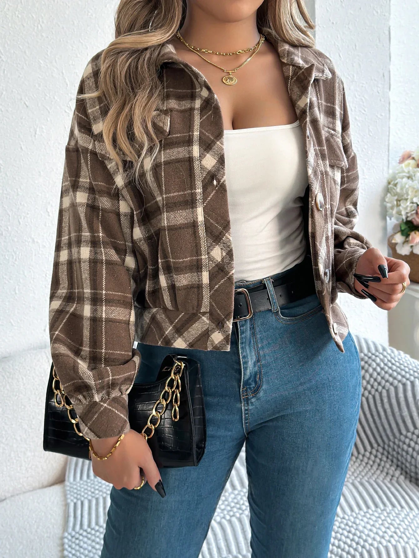 Isabelle's™ | Cropped Plaid Jacket