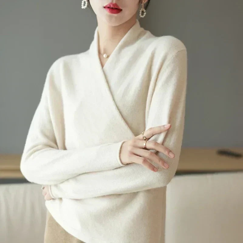 Isabelle's™ | Winter Wrap V Neck Knit Sweater