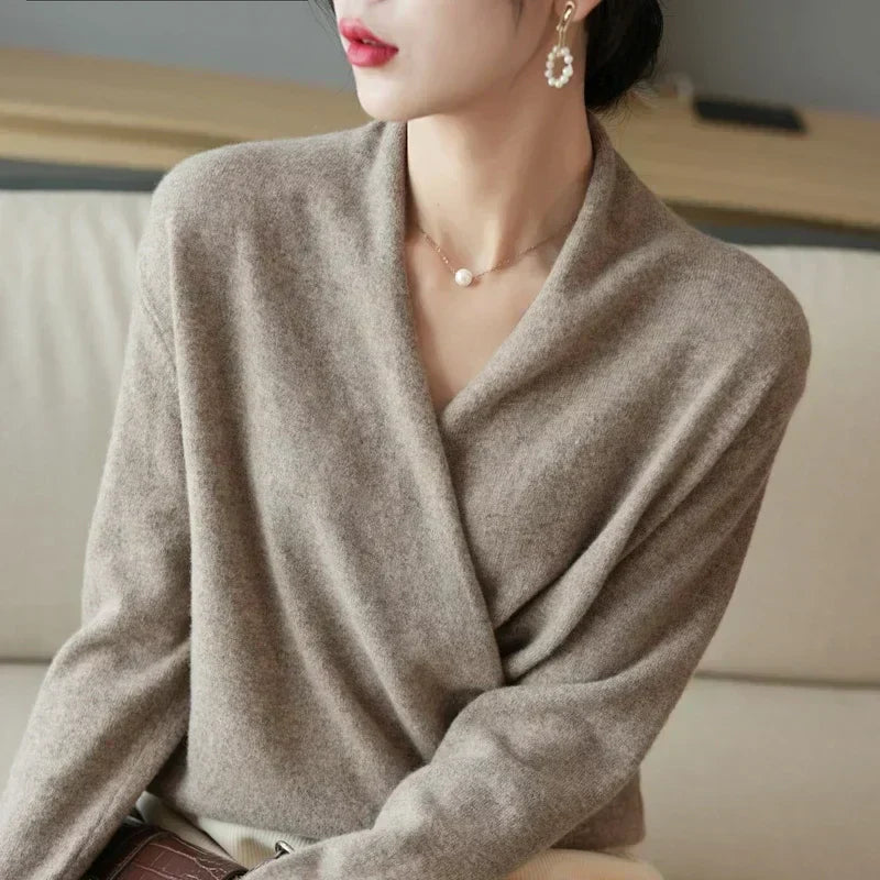Isabelle's™ | Winter Wrap V Neck Knit Sweater