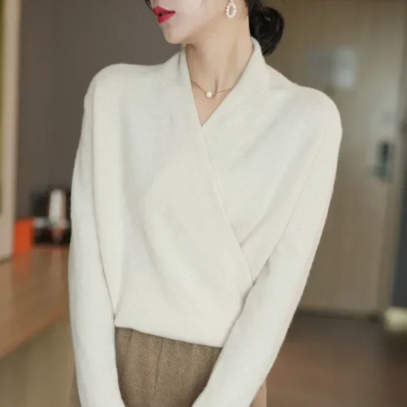 Isabelle's™ | Winter Wrap V Neck Knit Sweater