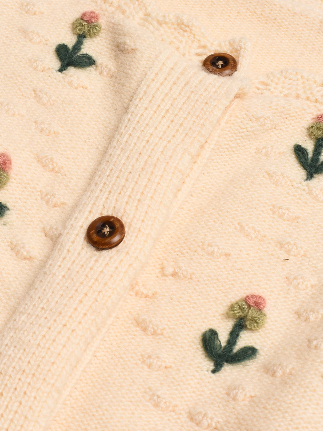 【Final Sale】Kira V-Neck Crochet Tie-Waist Wool Sweater