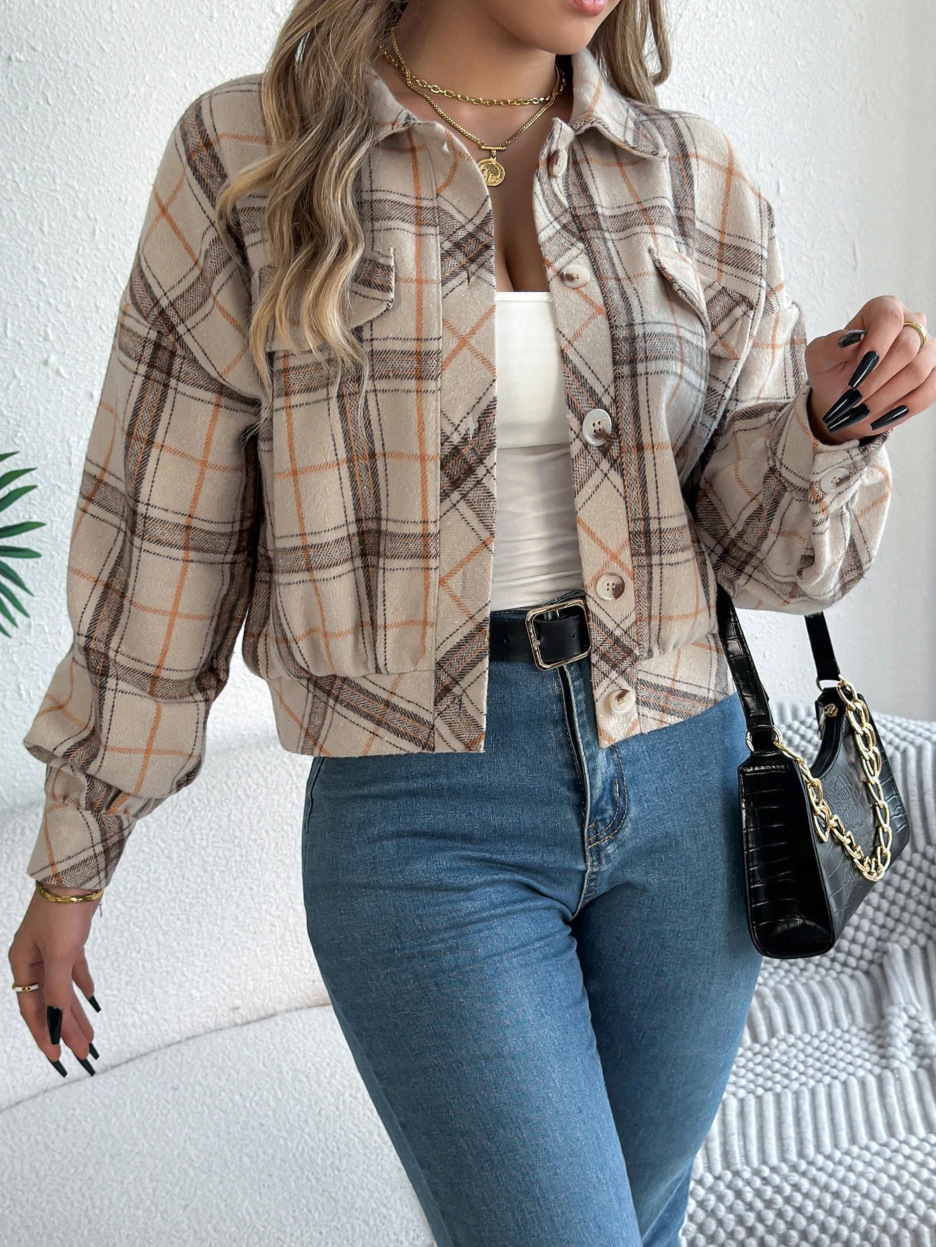 Isabelle's™ | Cropped Plaid Jacket