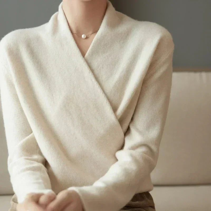 Isabelle's™ | Winter Wrap V Neck Knit Sweater