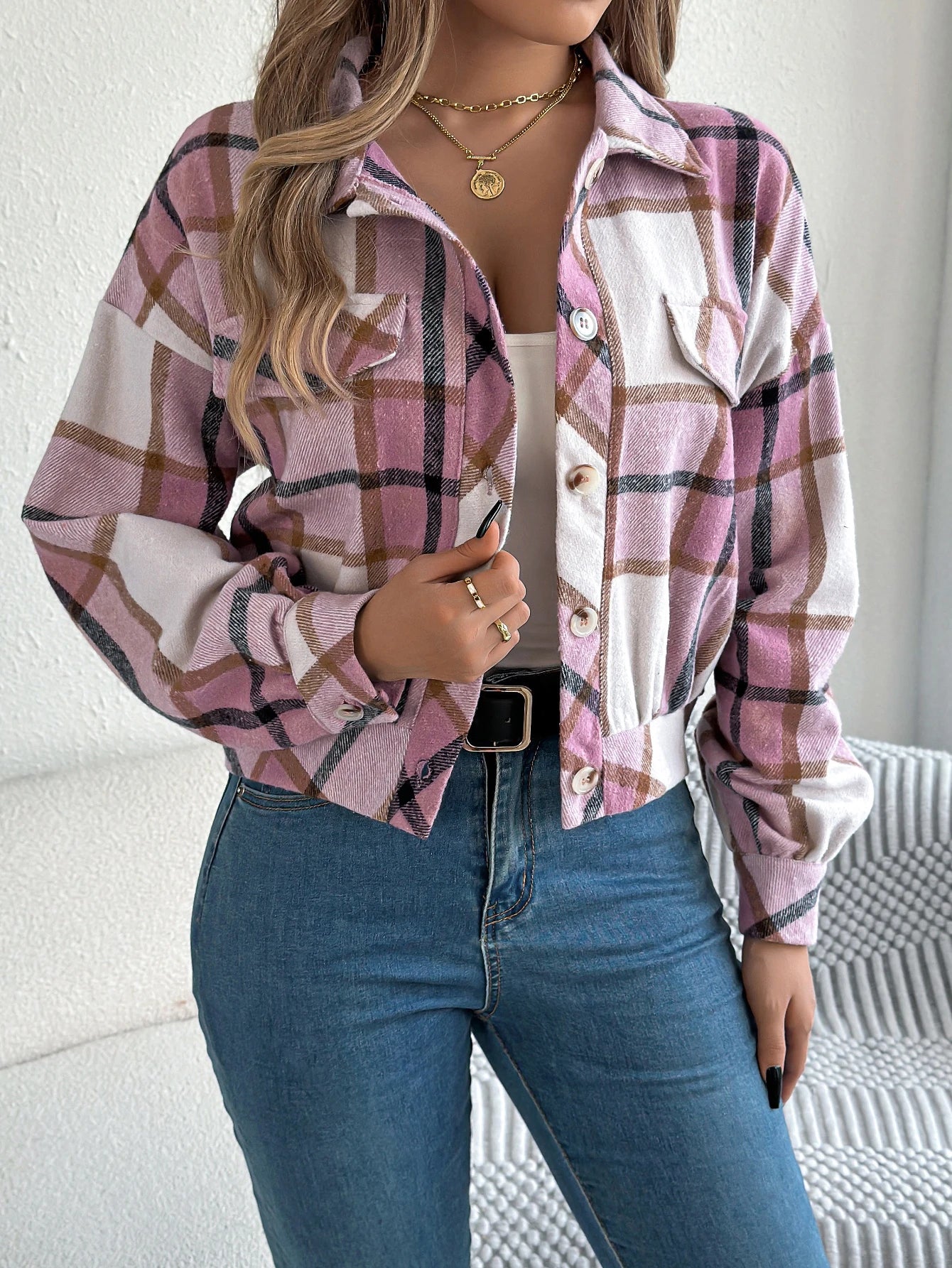 Isabelle's™ | Cropped Plaid Jacket
