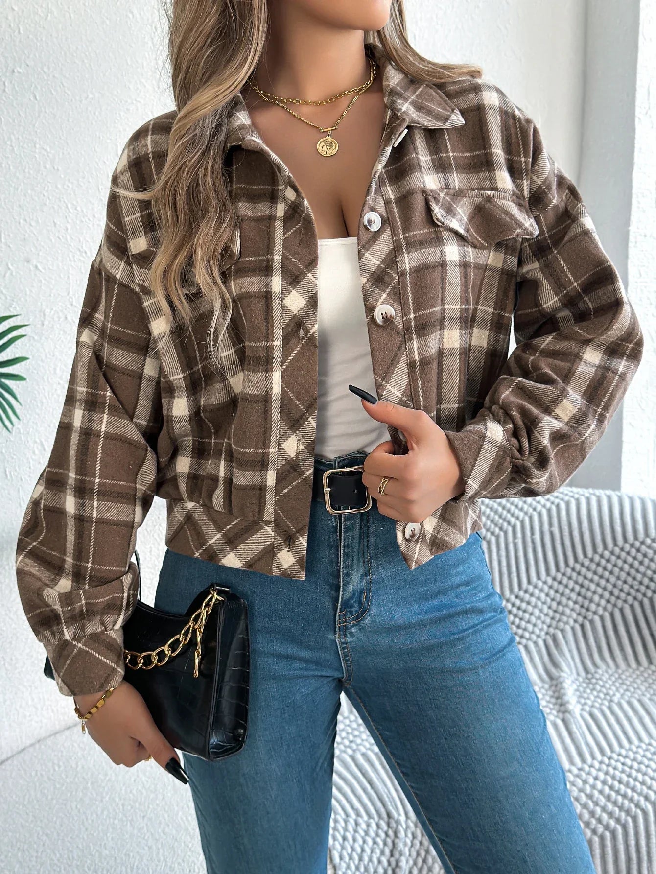 Isabelle's™ | Cropped Plaid Jacket