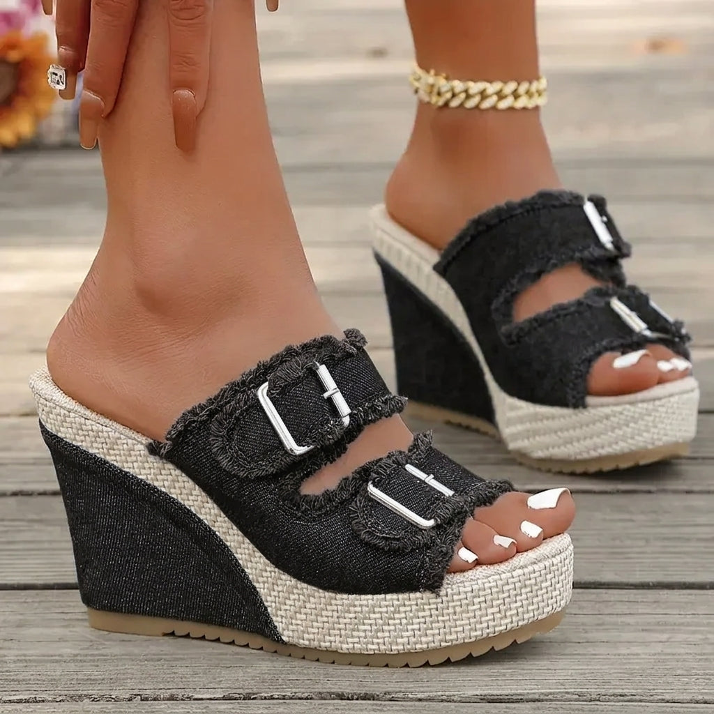 Isabelle's™ | Denim Wedge Sandals