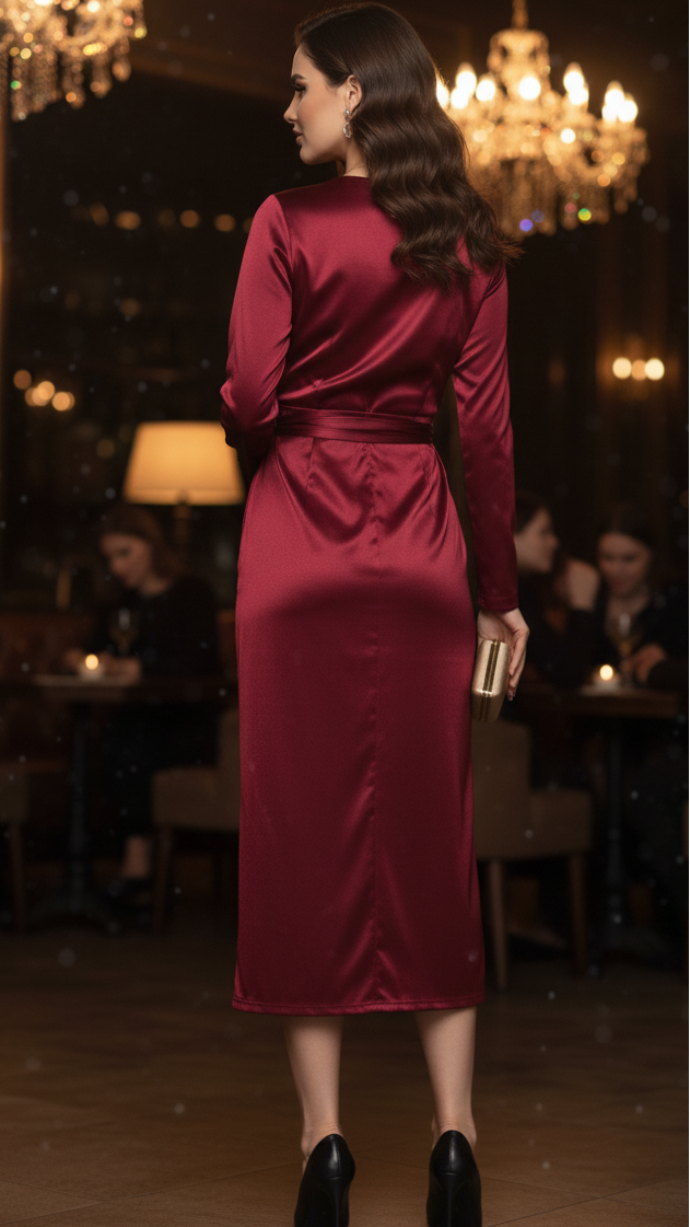 Isabelle's™ | Spring Wrap Evening Midi Dress