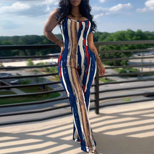 Printing Gallus Siamese Trousers Women