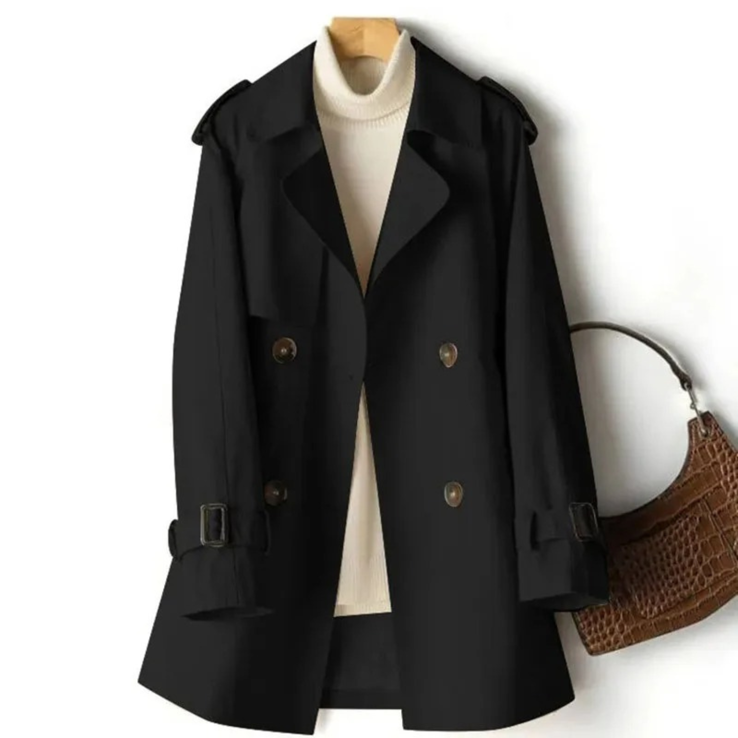 Isabelle's™ | Fashionable Belted Double-Breasted Coat