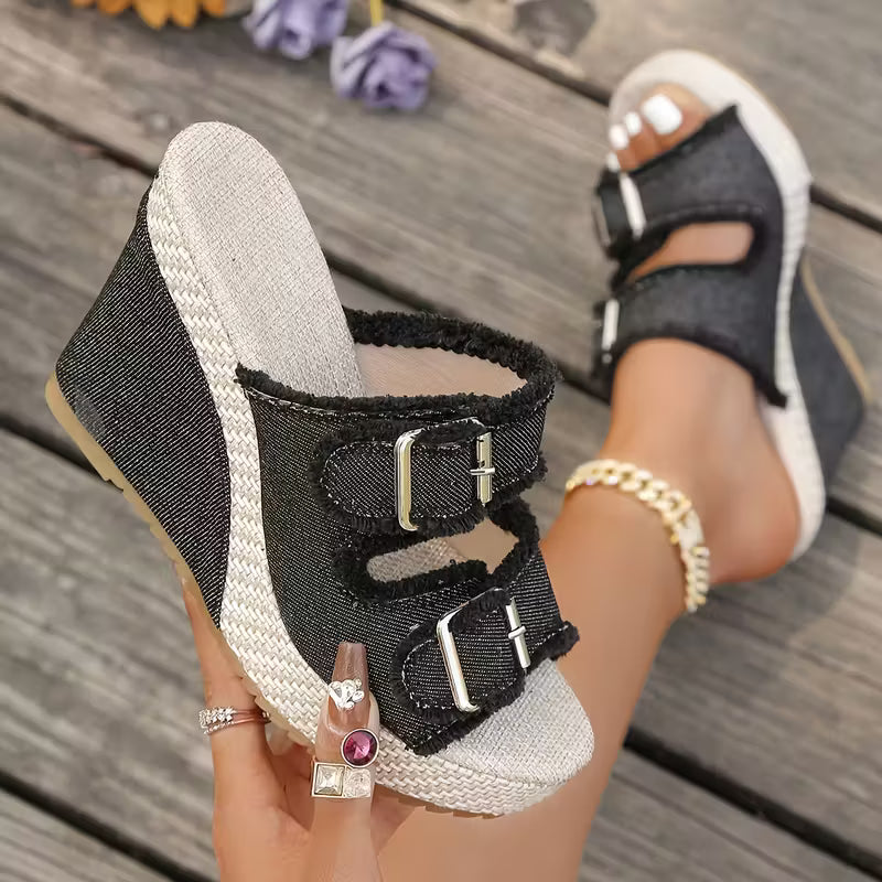 Isabelle's™ | Denim Wedge Sandals