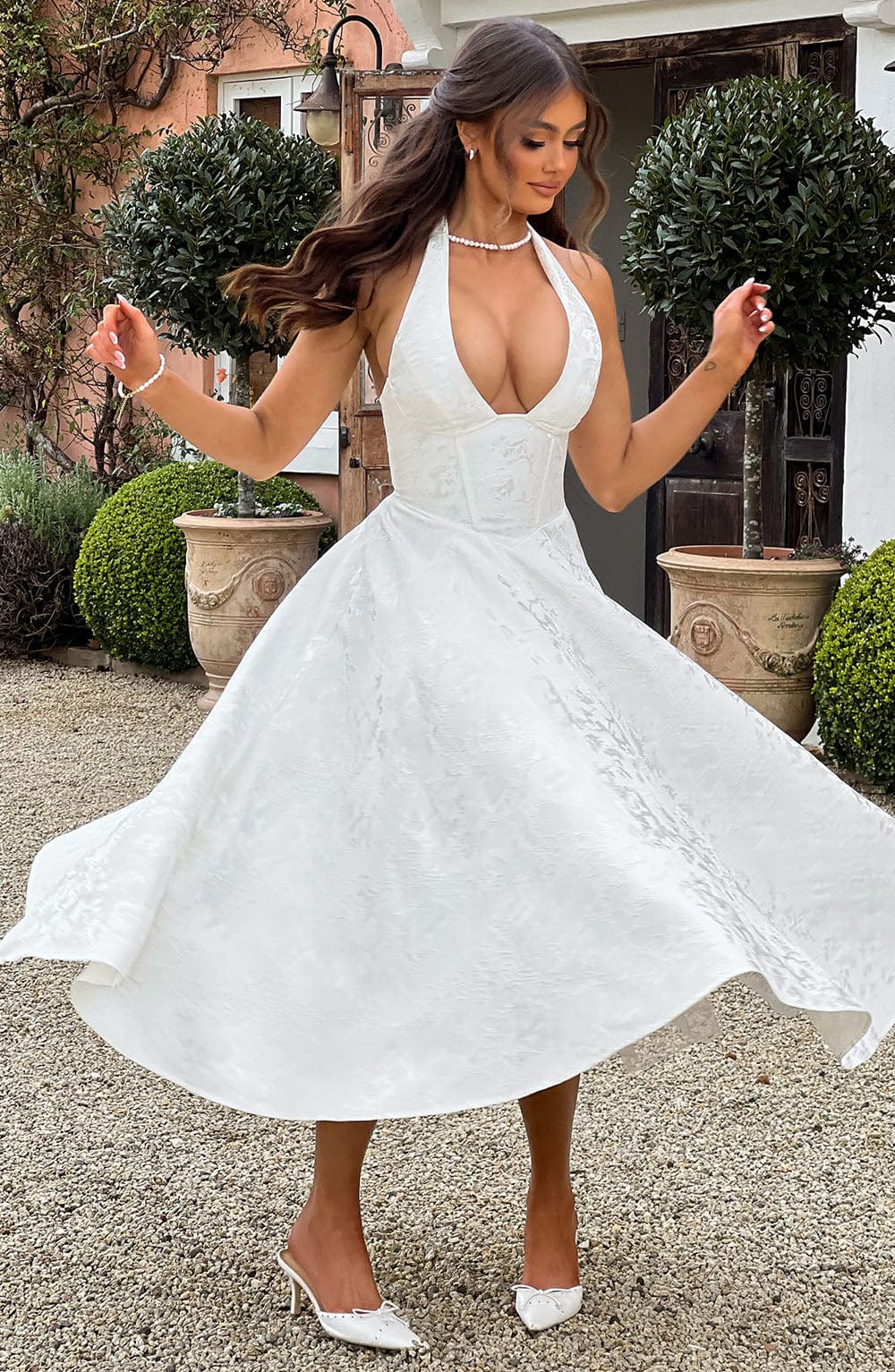 Isabelle's™ | Wedding Guest Halter Midi Dress
