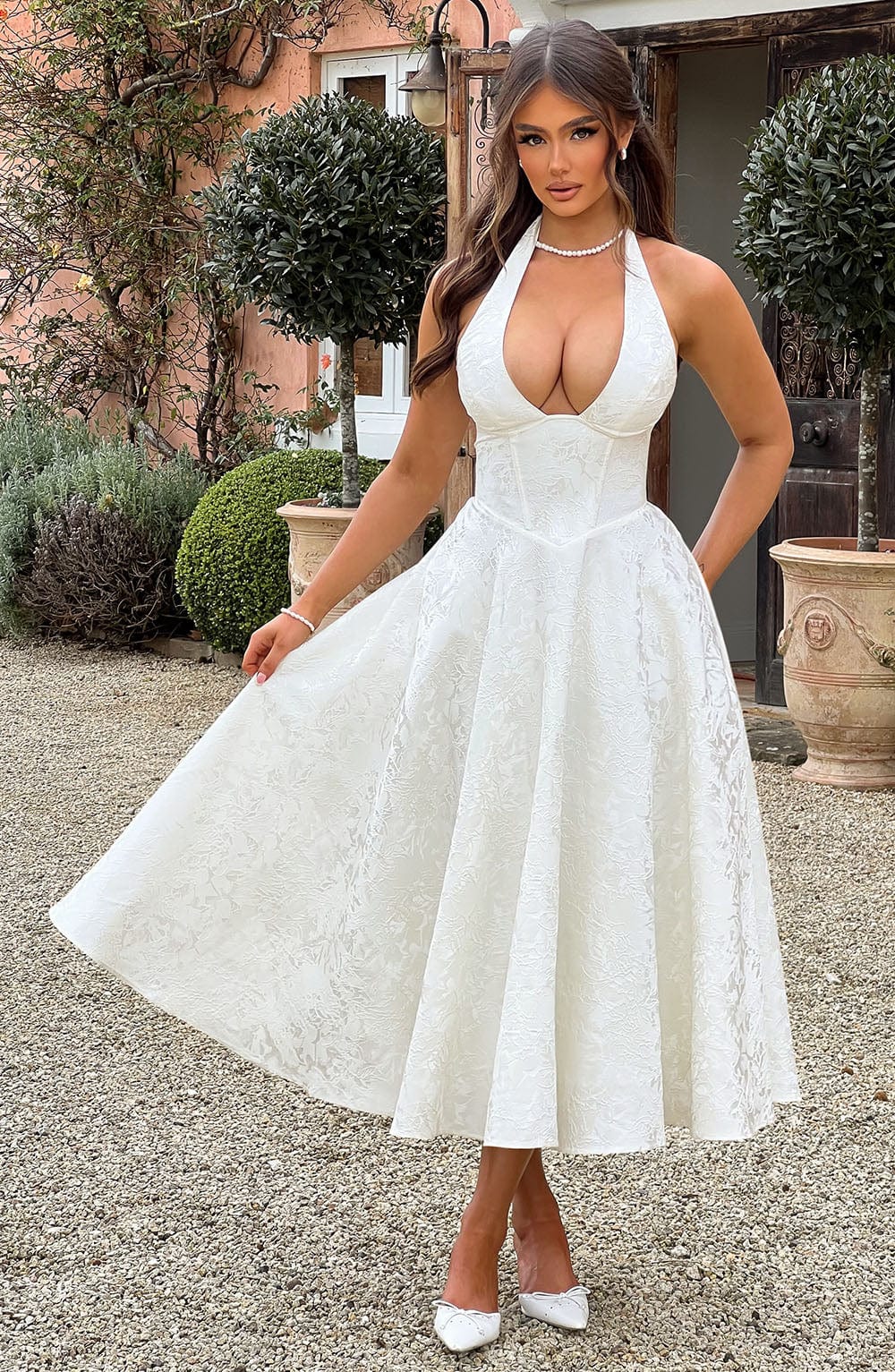 Isabelle's™ | Wedding Guest Halter Midi Dress