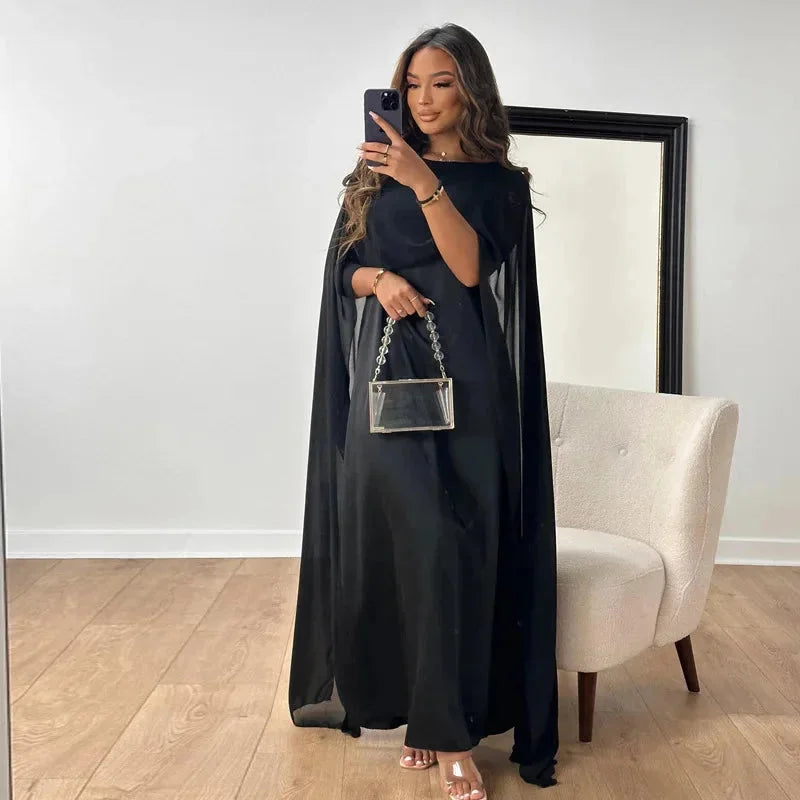 Isabelle's™ | Wedding Guest Cape Maxi Dress
