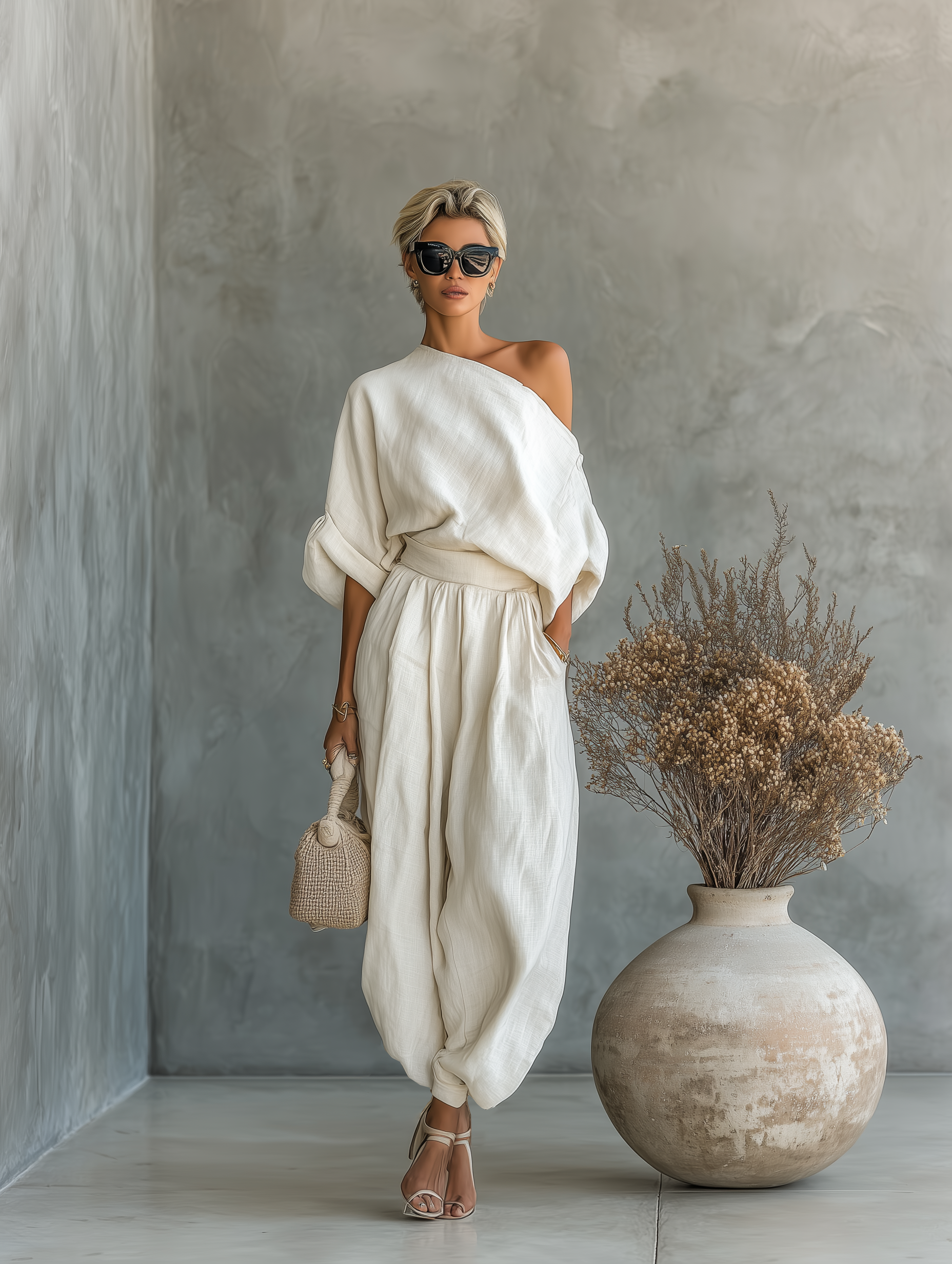 Isabelle's™ | Soft Off-Shoulder Top and Tapered Pants Set