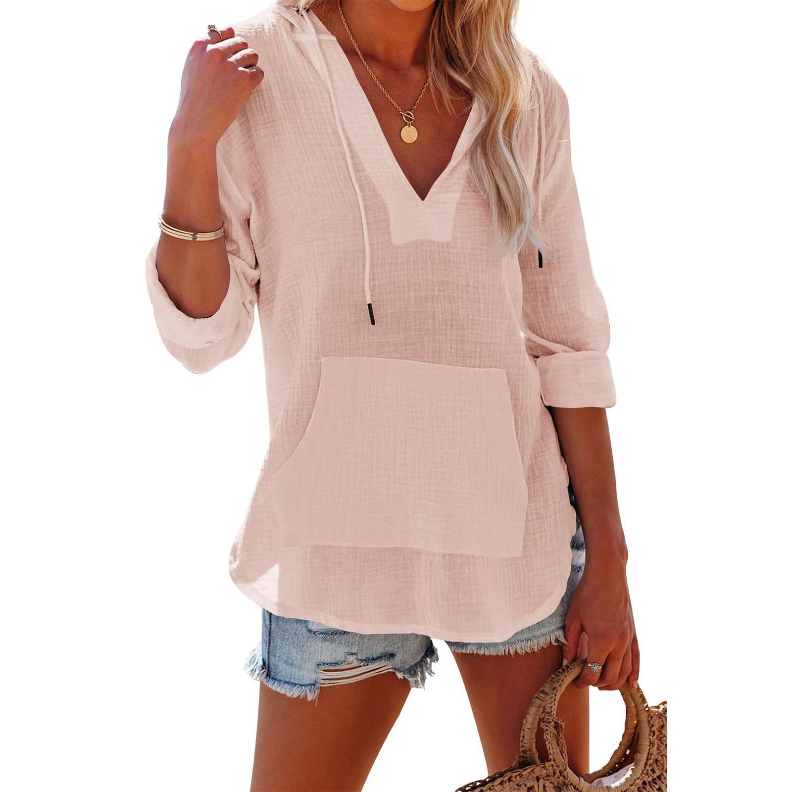 Isabelle's™ | Casual V-Neck Hooded T-Shirt